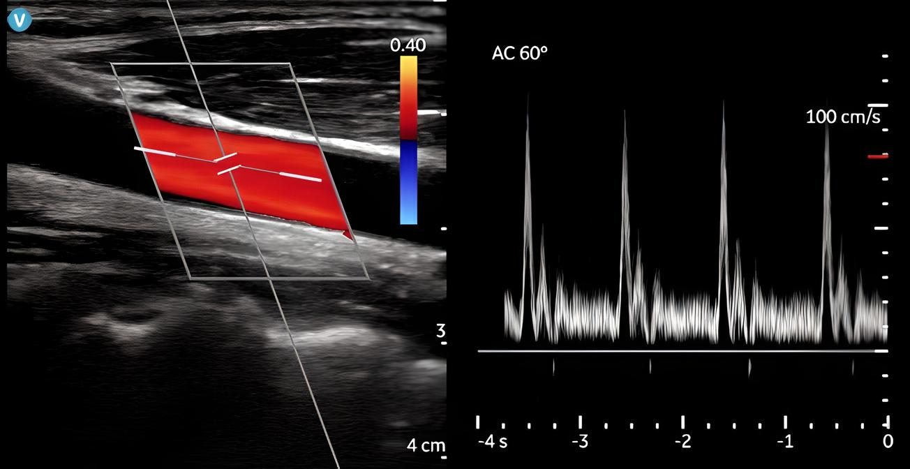Common carotid artery with color and PW doppler